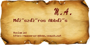 Mészáros Abbás névjegykártya